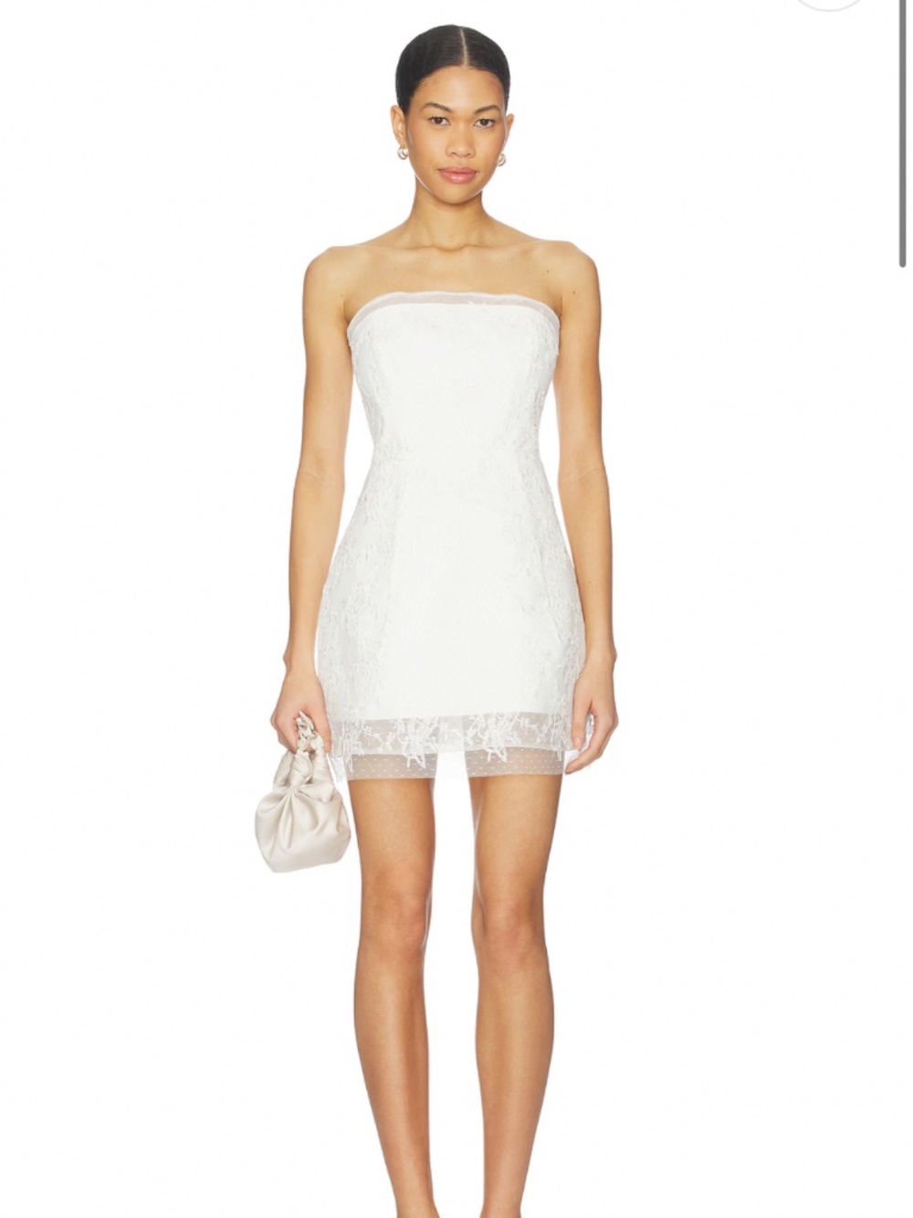Bardot Franca Hourglass Mini Dress in Ivory